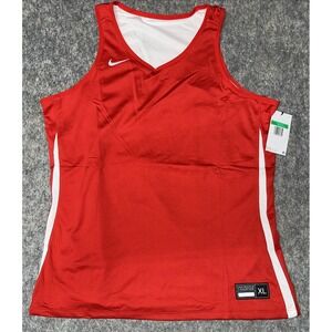 NIKE WOMENS BASKETBALL REVERSIBLE‎ JERSEY TOP,X- LARGE  RED/WHITE NWOT-(27-8)
